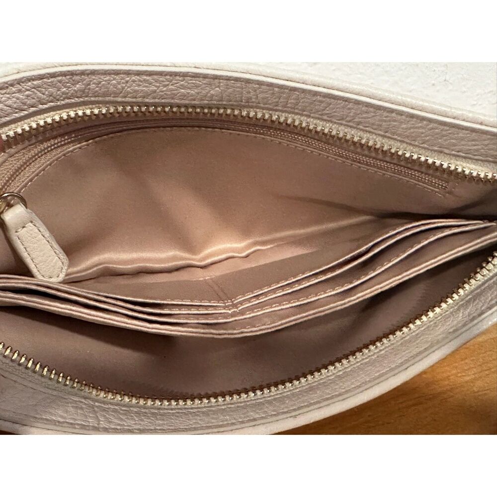 Coach Ivory Pebbled Leather Wristlet - Picture 6 of 7